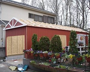 野路板を乗せて一つの空間が完成です。